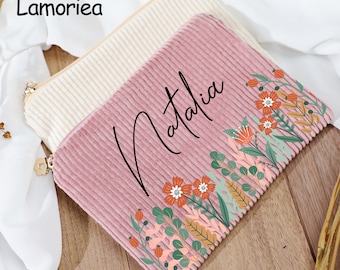 Bridesmaid Velvet Make Up Bag Personalized Makeup Bag Bridesmaid Gift Ideas Custom Make Up Bag