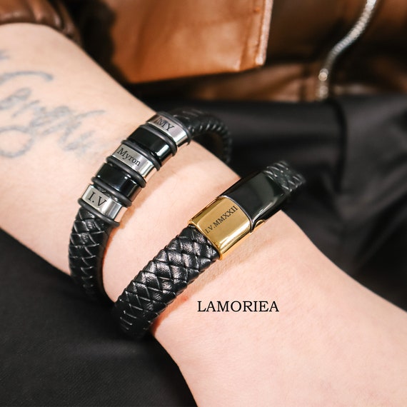 Buy Bracelet for Man Personalized Bracelet Leather Bracelet Online in India   Etsy