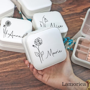 Travel Jewelry Case, Custom Jewelry Boxes, Bridesmaid Jewelry Box, Bridesmaid Gift, Personalized Jewelry Box, Custom Name, Wedding Gifts
