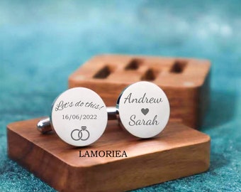 Personalised Engraved Groom Groomsmen Bestman Cufflinks Wedding Cufflinks Personalized Cufflinks Wedding favors Cufflinks