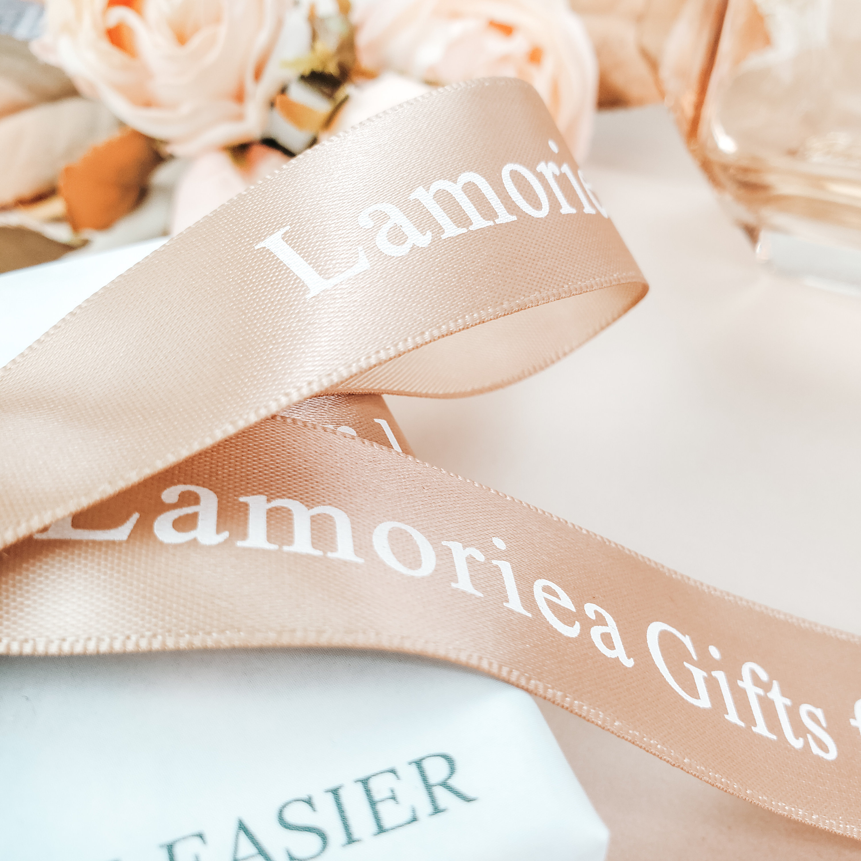 Personalized Ribbon, 100 Yard Custom Printed Gold Ribbon, Christmas ...