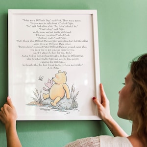 Scarica in pochi secondi! Oggi è stata una giornata difficile / Storia dell'amicizia di Pooh Maialino / Citazione classica del migliore amico di Winnie The Pooh / FILE DIGITALE