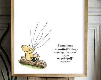 Classic Winnie The Pooh Guestbook for Thumb Prints / Printable Digital Instant Download/ Two Sizes 16x20 and 11x14/Sign Poster