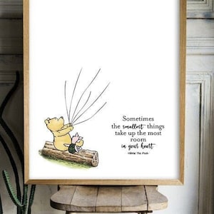Classic Winnie The Pooh Guestbook for Thumb Prints / Printable Digital Instant Download/ Two Sizes 16x20 and 11x14/Sign Poster
