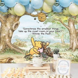 72&quot;x48&quot; Classic Winnie The Pooh Backdrop Background in DIGITAL FILE / Instant Download/ Sometimes the smallest things take up the most room