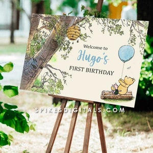 Classic Winnie The Pooh Welcome Sign / Baby Shower Birthday Poster / Welcome Sign / Personalized Digital File