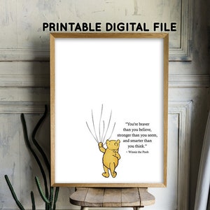 Classic Winnie The Pooh Guestbook for Thumb Prints / Printable Digital Instant Download/ Two Sizes 16x20 and 11x14/Sign Poster