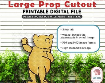 Classic Winnie The Pooh / Printable Large Cutout Die Cut Prop / Yard Sign Stand Up Standee Decoration / Digital Download