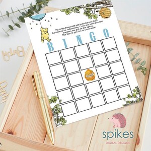 Classique Winnie The Pooh Baby Shower Games / BINGO Card / Instant Download / 5x7 pouces
