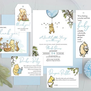 Pooh Themed Invite / Personalized for you! / Emailed to you in 24hrs / Classic Winnie The Pooh Invitation Card / Bundle Set Pack