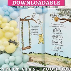 DOWNLOAD 8x8 Feet Giant Book Backdrop/ Classic Winnie The Pooh Backdrop in DIGITAL FILE / Instant Download