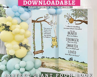 DOWNLOAD 8x8 Feet Giant Book Backdrop/ Classic Winnie The Pooh Backdrop in DIGITAL FILE / Instant Download