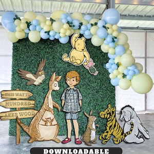 Conjunto de paquetes de personajes clásicos de Winnie The Pooh / Imprimible gran tamaño natural recorte troquelado Prop / Stand Up Standee Decoración / PDF Digital