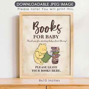 8"x10" Classic Winnie The Pooh Party Poster Decoration / Books for Baby Sign / Instant Download