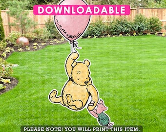 DOWNLOADABLE! Digital Classic Winnie The Pooh Cutout Prop / Yard Sign Stand Up Standee Decoration / Stage Backdrop