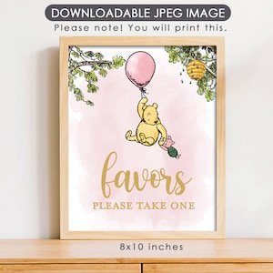 8&quot;x10&quot; Classic Winnie The Pooh Party Poster Decoration / for Birthday Baby Shower Table Sign / Instant Download / Favors Sign