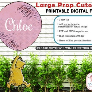 Clásico Winnie The Pooh Cutout Prop Telón de fondo / Decoración digital para cumpleaños Baby Shower Die Cut / Personalizado para usted /Standee Stand Up