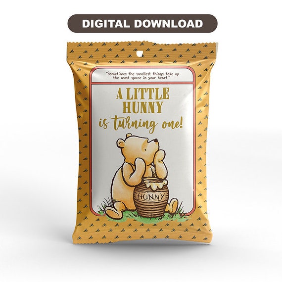 Classic Winnie The Pooh Printable Chip Bag Label / Birthday Favor/ Digital File/ Print All You Want!/ Instant Download Il_570xn