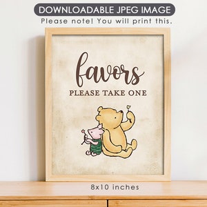 8&quot;x10&quot; Classic Winnie The Pooh Party Poster Decoration / for Birthday Baby Shower Table Sign / Instant Download / Favors Sign