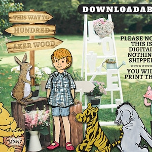Classic Winnie The Pooh Characters Bundle Set / Printable Large Life Size Cutout Die Cut Prop / Stand Up Standee Decoration / PDF Digital