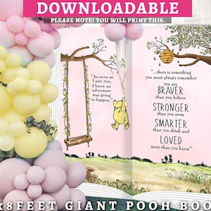 DOWNLOAD 8x8 Feet Giant Book Backdrop/ Classic Winnie The Pooh Backdrop in DIGITAL FILE / Instant Download