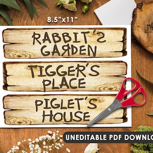 Download In Seconds! Three (3) Wood Signs in one-page 8.5x11 inches PDF / Printable File/Classic Winnie The Pooh