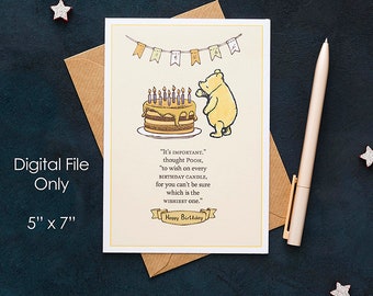 Winnie The Pooh Quotes Old English Co. Friends Are Family Greeting Card - 6x6 Inch Blank Inside Card With Envelope Friendship Greeting Cards
