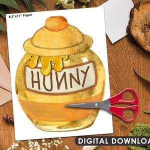 DOWNLOAD in seconds! Digital Classic Winnie The Pooh Hunny Jar Cutout Prop / Yard Sign Stand Up Standee Decoration / Die Cut