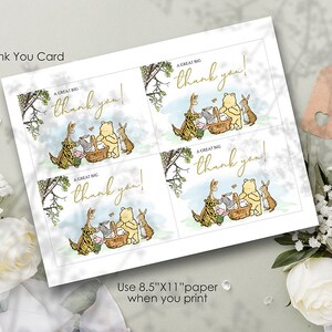 Personalized for you / Emailed to you in 24hrs / Classic Winnie The Pooh Invitation Card / Bundle Set Pack image 5