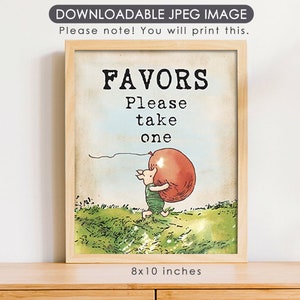 8&quot;x10&quot; Classic Winnie The Pooh Party Poster Decoration / for Birthday Baby Shower Table Sign / Instant Download / Favors Sign