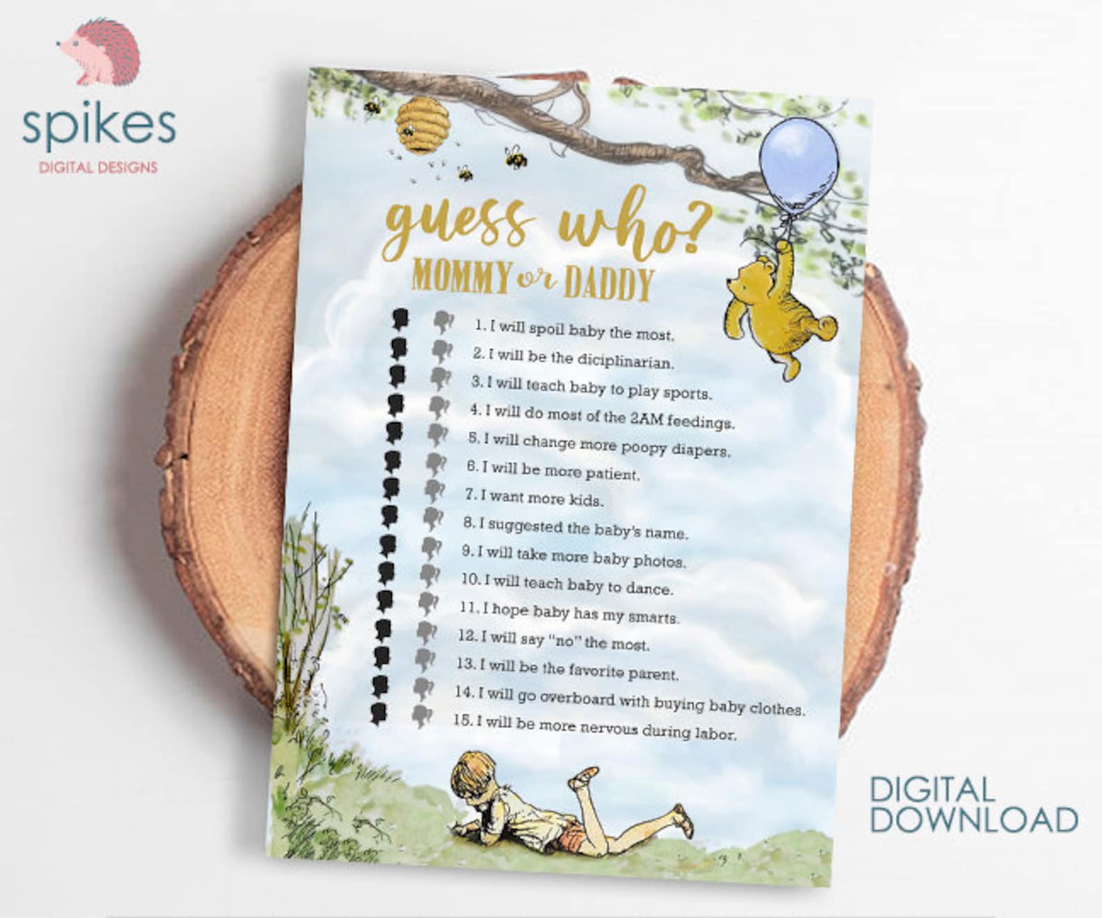 Classic Winnie the Pooh Baby Shower Games/ Guess Who Mommy or Etsy