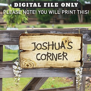 Pooh Corner Sign/ Personalized Signage/ Digital Printable File Only/ 100 Hundred Aker Wood Sign/ Classic Winnie The Pooh Wood