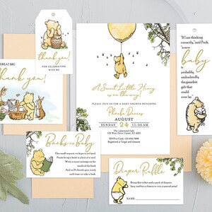 ¡Personalizado para ti! / Se le envía por correo electrónico en 24 horas / Tarjeta de invitación clásica de Winnie The Pooh / Paquete de paquete