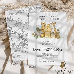 Classic Winnie The Pooh Birthday Invitation Card  / Personalized for you / UNeditable Digital File Only