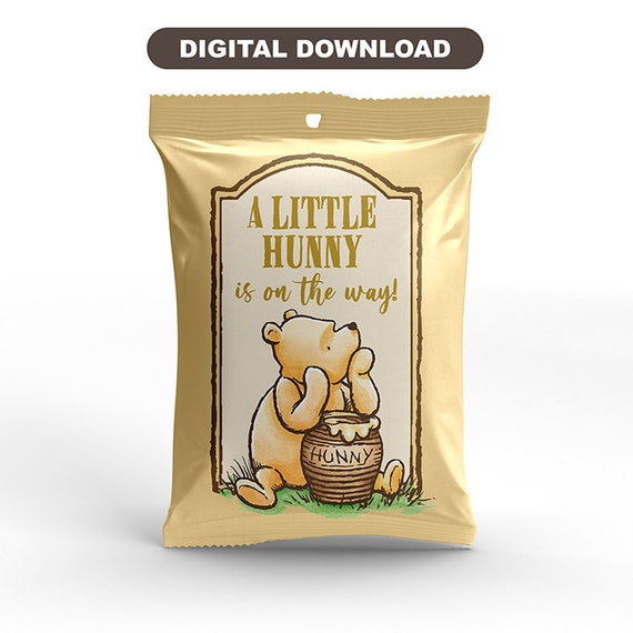 Classic Winnie The Pooh Printable Chip Bag Label / Baby Shower Favor / Digital File/ Print All You Want!/ Instant Download Il_570xn
