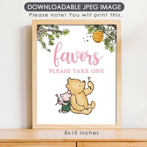 8&quot;x10&quot; Classic Winnie The Pooh Party Poster Decoration / for Birthday Baby Shower Table Sign / Instant Download / Favors Sign