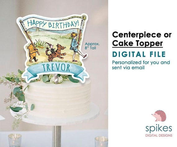 PERSONALIZED Digital Printable for Table Decoration, Centerpiece, Cake Topper / Baby Shower or Birthday / Classic Winnie The Pooh Il_570xn