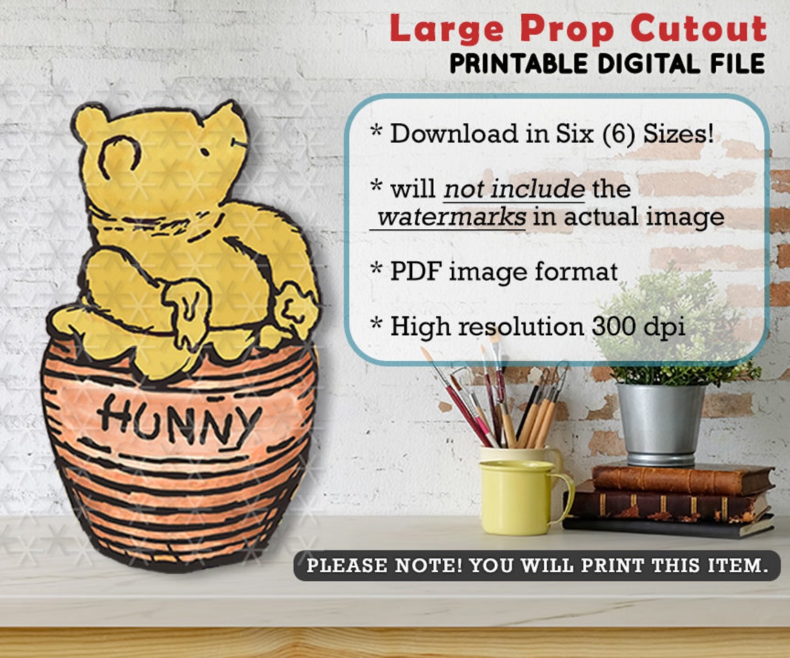 Classic Winnie The Pooh comiendo miel dentro del tarro de miel - Etsy