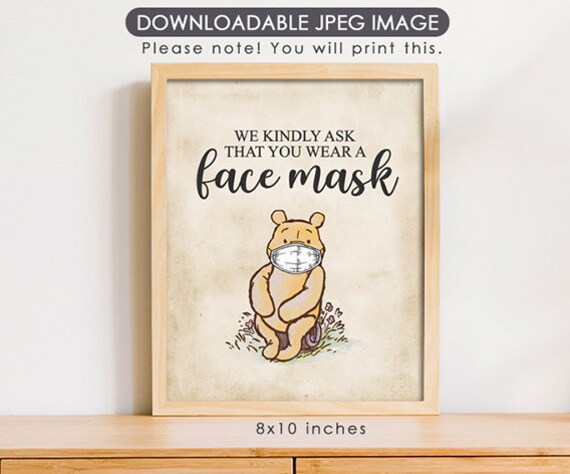 8"x10" Classic Winnie The Pooh Party Poster Decoration / for Birthday Baby Shower Table Sign/ Instant Download Il_570xn