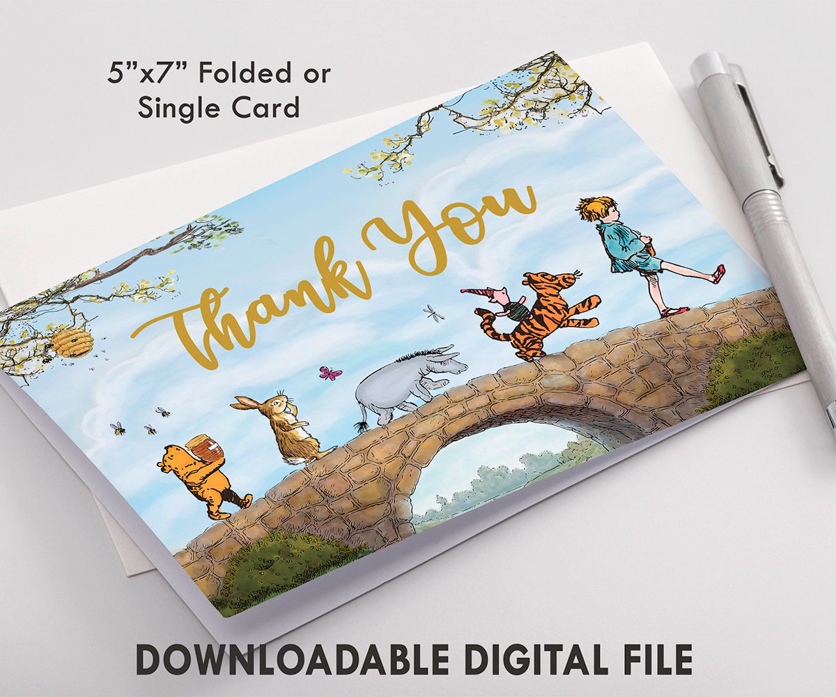 サンキューカード手書き　poohページ Digital Downloadable 5