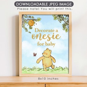 8 "x 10" Baby Shower Zeichen zum Herunterladen / Winnie Pooh Party Tischdekoration / Sofort Download