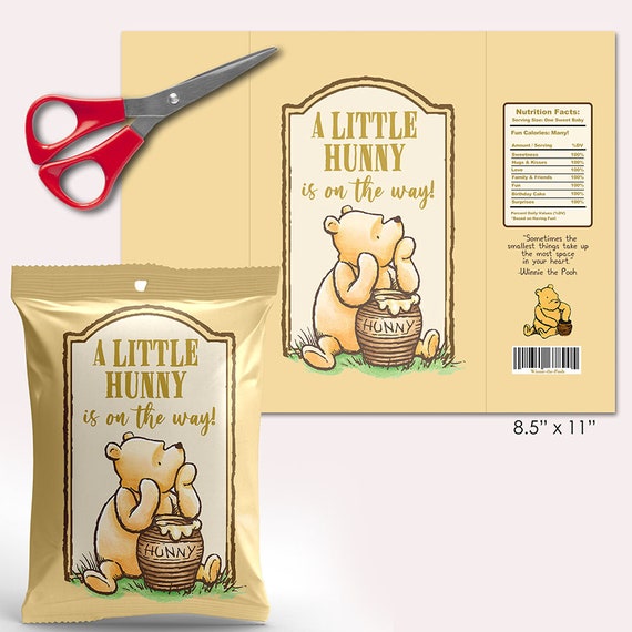 Classic Winnie the Pooh Printable Chip Bag Label / Baby Shower