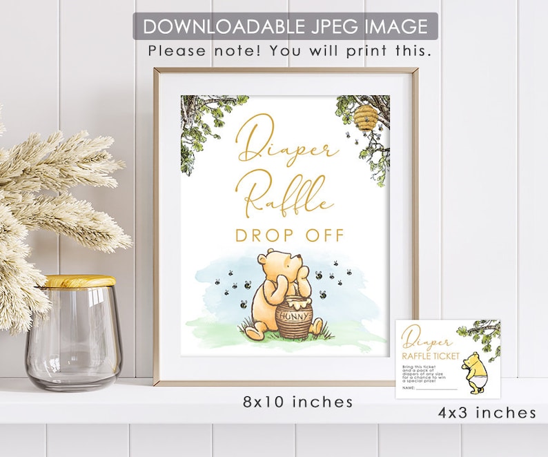 Downloadable Diaper Raffle Drop off and Diaper Raffle Ticket Etsy