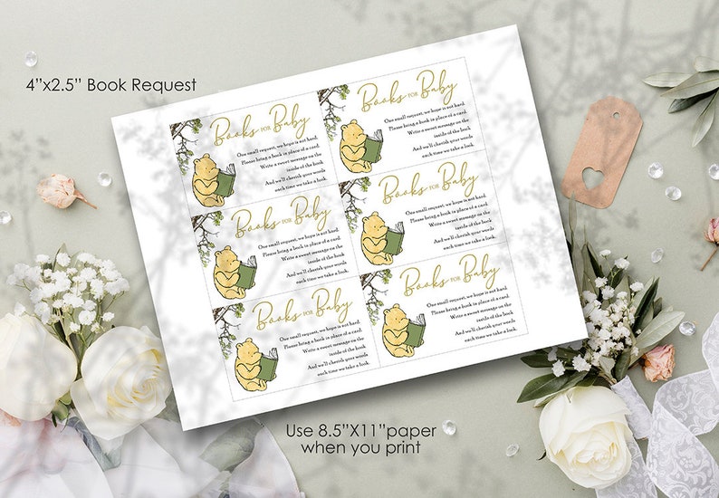 Personalized for you / Emailed to you in 24hrs / Classic Winnie The Pooh Invitation Card / Bundle Set Pack image 3