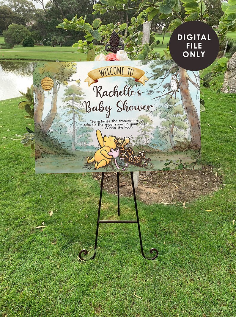 Classic Winnie the Pooh Baby Shower Birthday Poster / Etsy