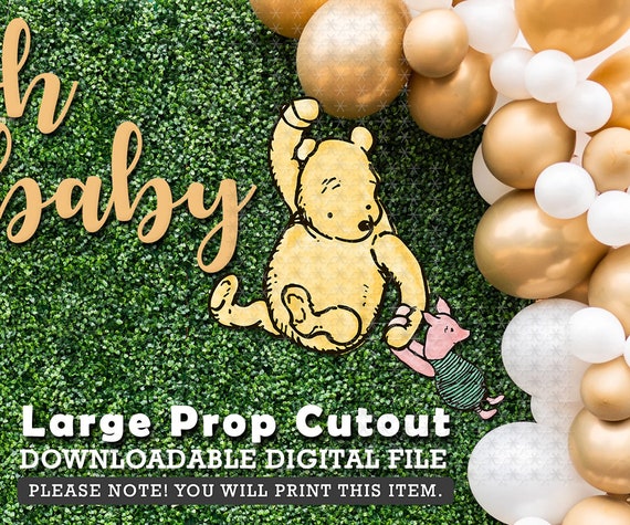 Classic Winnie The Pooh Printable Large Cutout Die Cut Prop Yard Sign Stand Up Standee Decoration Digital Download