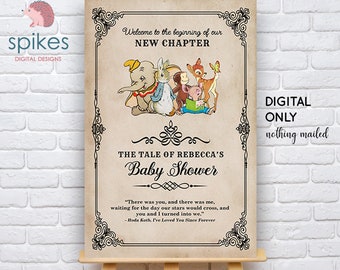 Welcome Sign Storybook Book Themed/ PDF Digital Poster Decoration / Personalized for you, NON-Editable PDF / Emailed Only/ Gender Neutral