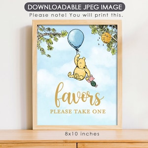 8&quot;x10&quot; Classic Winnie The Pooh Party Poster Decoration / for Birthday Baby Shower Table Sign / Instant Download / Favors Sign