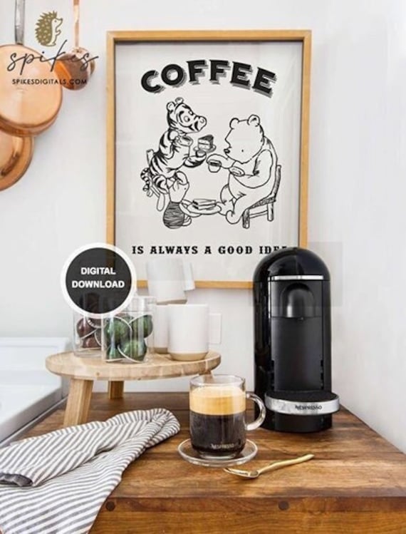 DOWNLOADABLE Classic Winnie the Pooh Coffee Bar Sign Wall Art - Etsy