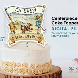 PERSONALIZED Digital Printable for Table Decoration, Centerpiece, Cake Topper / Baby Shower or Birthday / Classic Winnie The Pooh